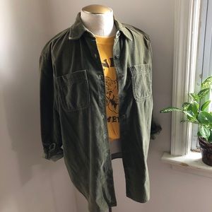 Vintage Jones New York Green Velvet Collared Shirt